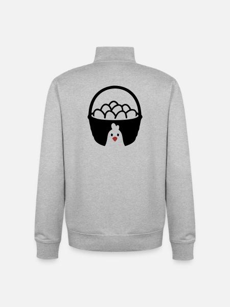 Eierkorb Huhn Icon - Unisex Organic Zip Sweatshirt von Stanley/Stella - Grau meliert