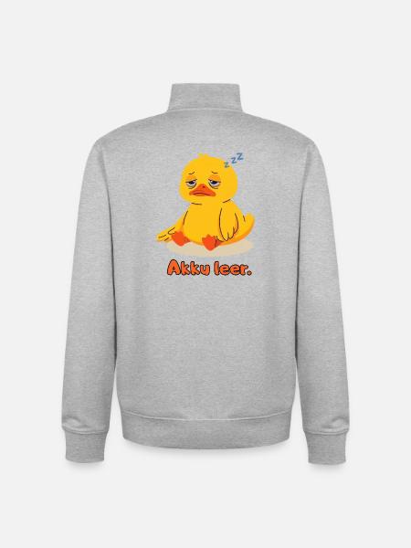 Ente Akku leer - Unisex Organic Zip Sweatshirt von Stanley/Stella - Grau meliert
