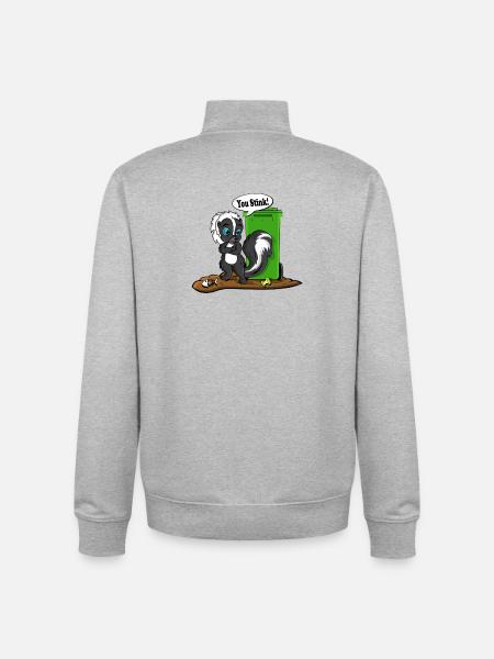 Du stinkender Stinktier-Cartoon-Tee - Unisex Organic Zip Sweatshirt von Stanley/Stella - Grau meliert
