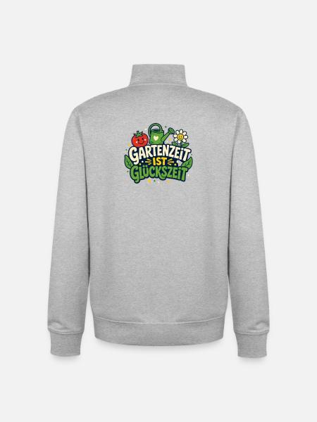 Gartenzeit ist Glückszeit - Unisex Organic Zip Sweatshirt von Stanley/Stella - Grau meliert
