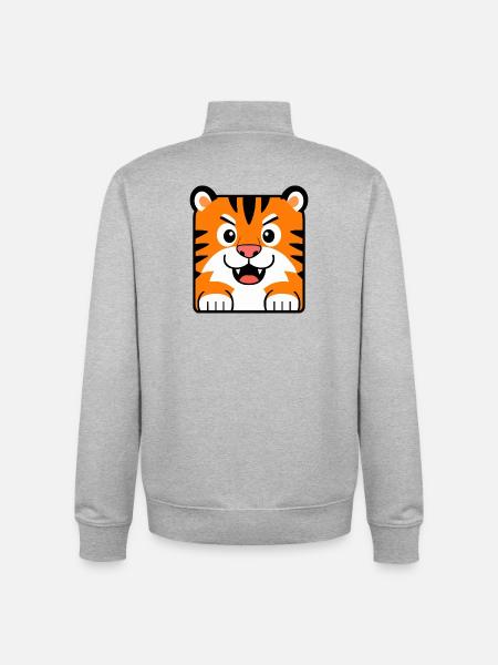 Tiger - Unisex Organic Zip Sweatshirt von Stanley/Stella - Grau meliert