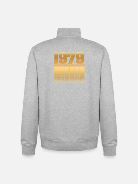Born in 1979 - Unisex Organic Zip Sweatshirt by Stanley/Stella - heather grey