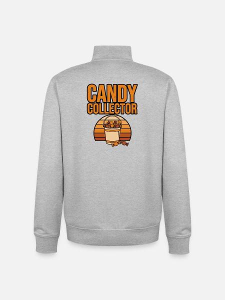 Halloween Candy – Candy Collector - Unisex Organic Zip Sweatshirt by Stanley/Stella - heather grey