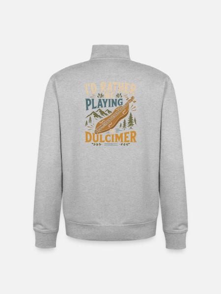 Hackbrett Dulcimer-Musiker Zupfinstrument - Unisex Organic Zip Sweatshirt von Stanley/Stella - Grau meliert