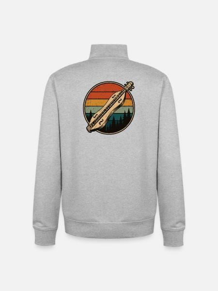 Hackbrett Dulcimer-Musiker Zupfinstrument - Unisex Organic Zip Sweatshirt von Stanley/Stella - Grau meliert