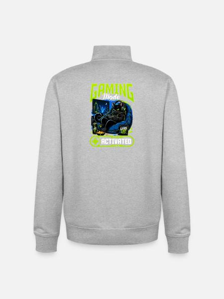 Gamer Gaming Cat Video Game - Unisex Organic Zip Sweatshirt von Stanley/Stella - Grau meliert