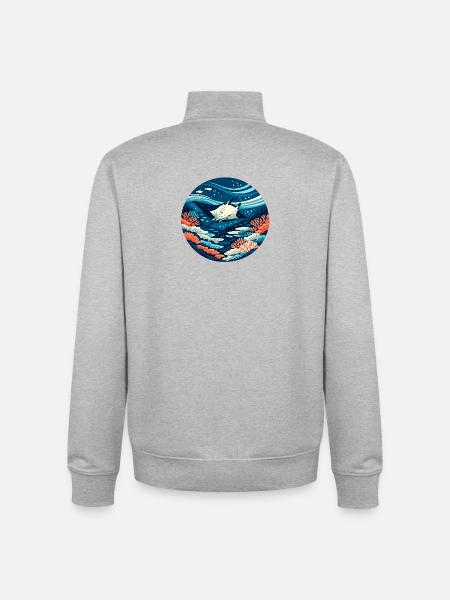 Traum vom Great Barrier Reef - Unisex Organic Zip Sweatshirt von Stanley/Stella - Grau meliert