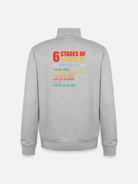 Sechs Phasen Debugging - Unisex Organic Zip Sweatshirt von Stanley/Stella - Grau meliert
