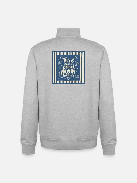So sieht eine stolze Mama aus - Unisex Organic Zip Sweatshirt von Stanley/Stella - Grau meliert