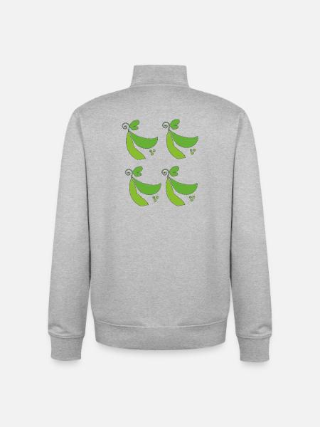 Pea pods - Unisex Organic Zip Sweatshirt by Stanley/Stella - heather grey
