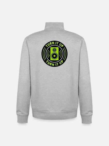 Speaker Music Badge - Unisex Organic Zip Sweatshirt by Stanley/Stella - heather grey