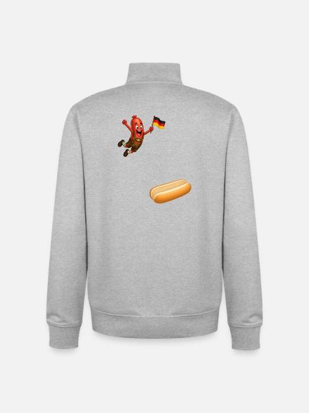 Schnitzel that goes into a bun - Unisex Organic Zip Sweatshirt by Stanley/Stella - heather grey