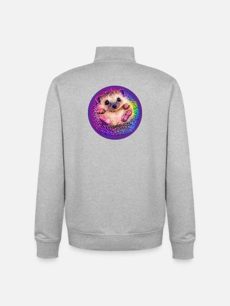 Regenbogen-Igel - Unisex Organic Zip Sweatshirt von Stanley/Stella - Grau meliert