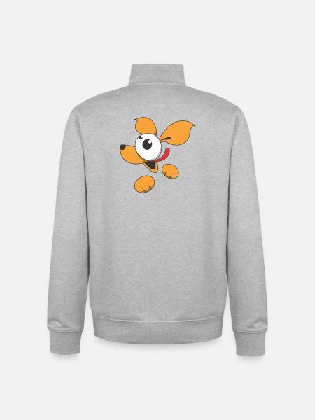Süßer Comic Hund - Unisex Organic Zip Sweatshirt von Stanley/Stella - Grau meliert