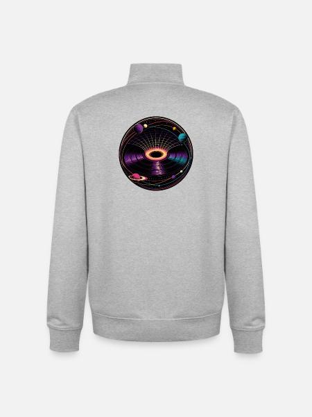 Gravity Well Vinyl Black Hole Physics - Unisex Organic Zip Sweatshirt by Stanley/Stella - heather grey