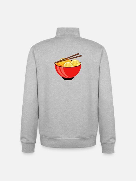 Bowl of ramen - Unisex Organic Zip Sweatshirt by Stanley/Stella - heather grey