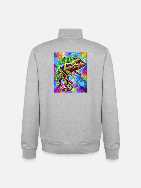 chameleon - Unisex Organic Zip Sweatshirt by Stanley/Stella - heather grey
