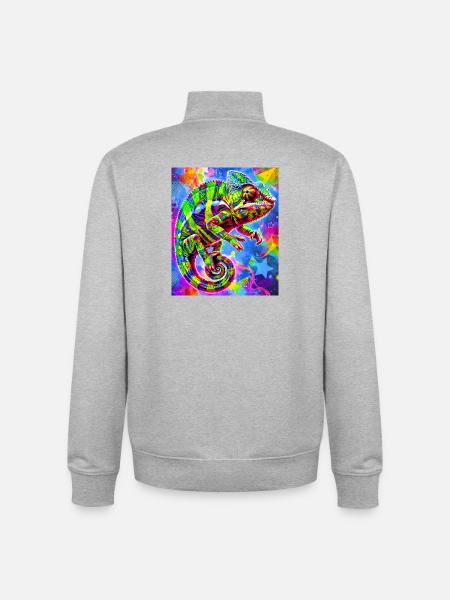 chameleon - Unisex Organic Zip Sweatshirt by Stanley/Stella - heather grey