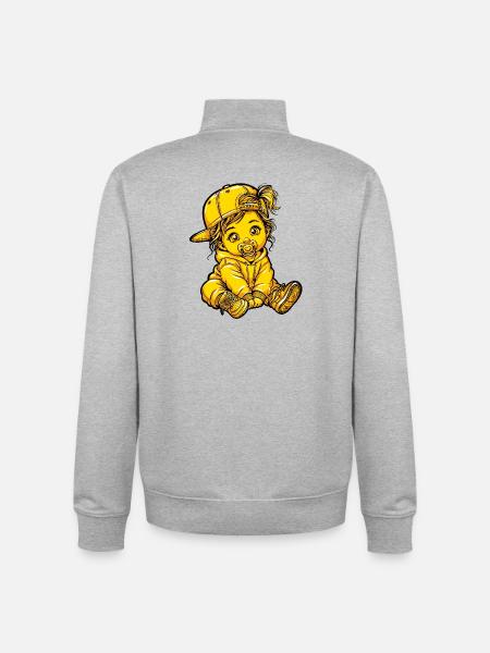 Fille Mädchen Bébé - Sweat zippé unisexe en coton bio Stanley/Stella - gris chiné