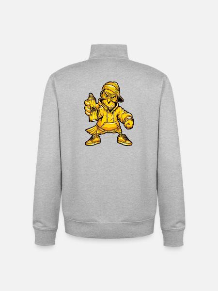 Graffiti Taube Character - Unisex Organic Zip Sweatshirt von Stanley/Stella - Grau meliert