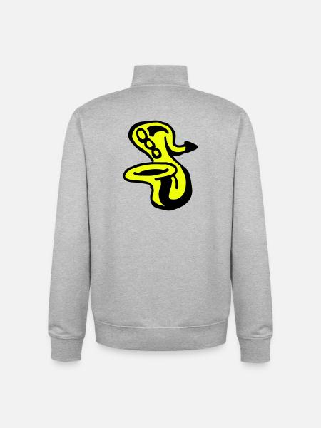 Saxophone - Sweat zippé unisexe en coton bio Stanley/Stella - gris chiné