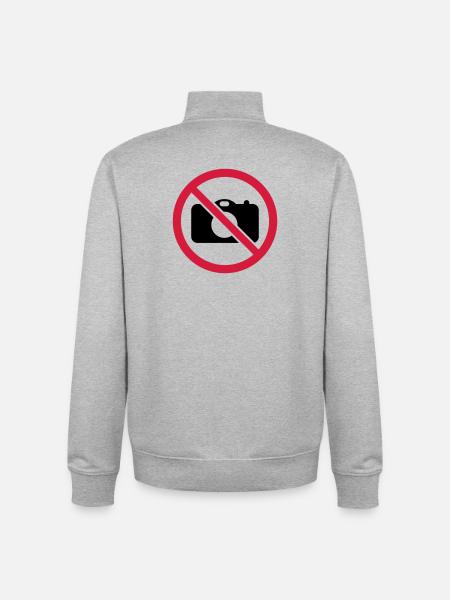No pictures! - Unisex Organic Zip Sweatshirt by Stanley/Stella - heather grey