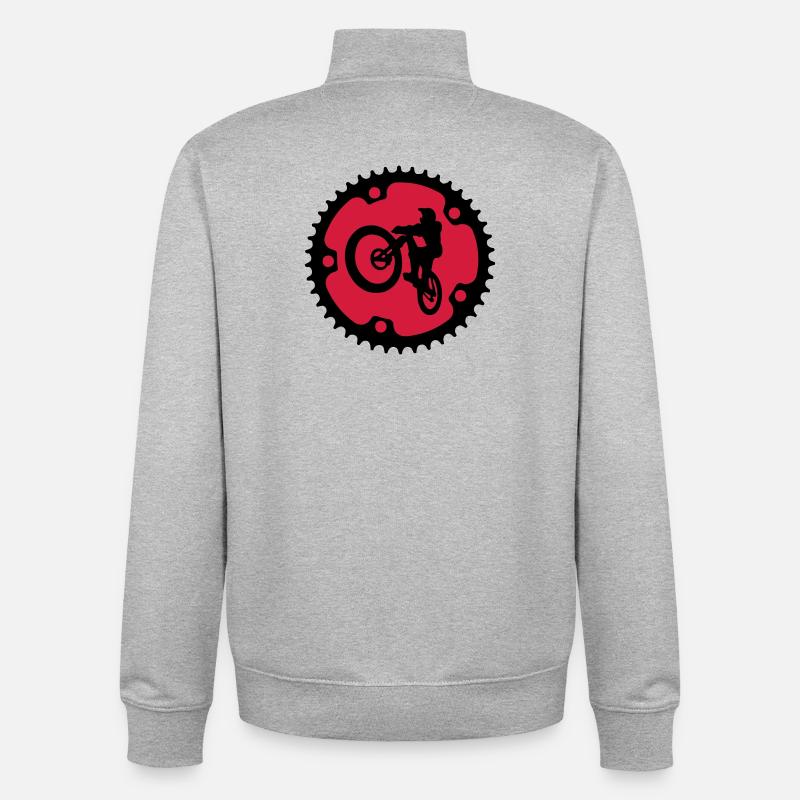VTT VTT Jump Chainring - Sweat zippé unisexe en coton bio Stanley/Stella - gris chiné