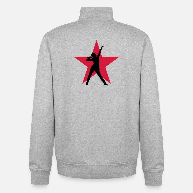 Singer / Sänger / Chanter - Unisex Organic Zip Sweatshirt von Stanley/Stella - Grau meliert