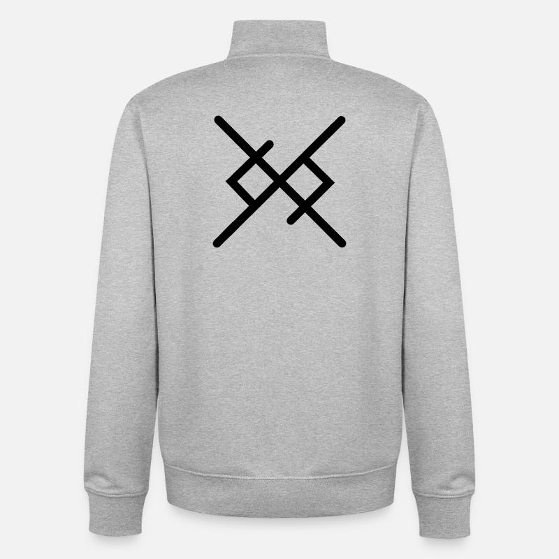 L’amour éternel dans les runes vikings - Sweat zippé unisexe en coton bio Stanley/Stella - gris chiné