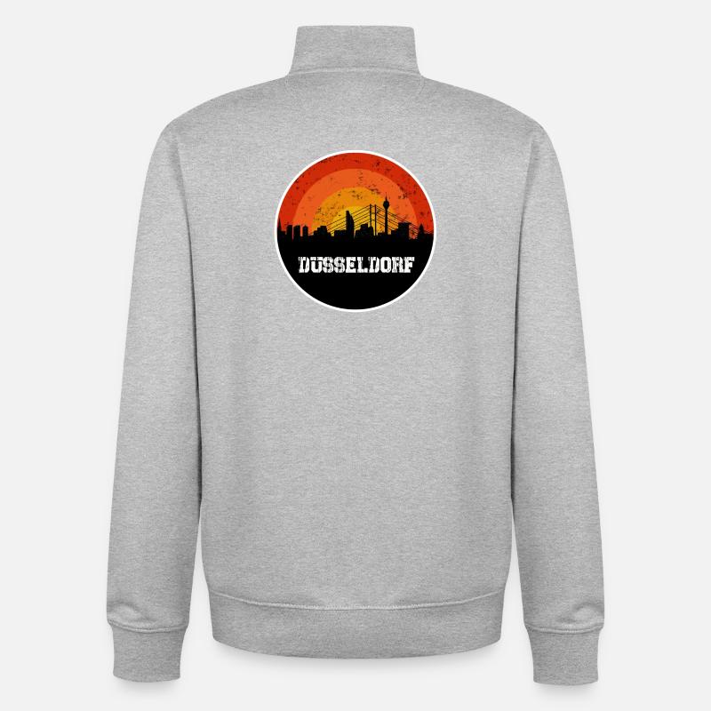 Skyline Düsseldorf - Unisex Organic Zip Sweatshirt von Stanley/Stella - Grau meliert