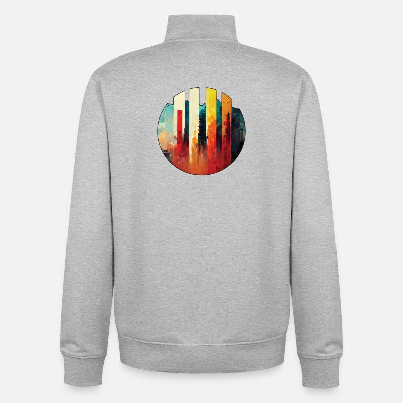 Metropole - Unisex Organic Zip Sweatshirt von Stanley/Stella - Grau meliert