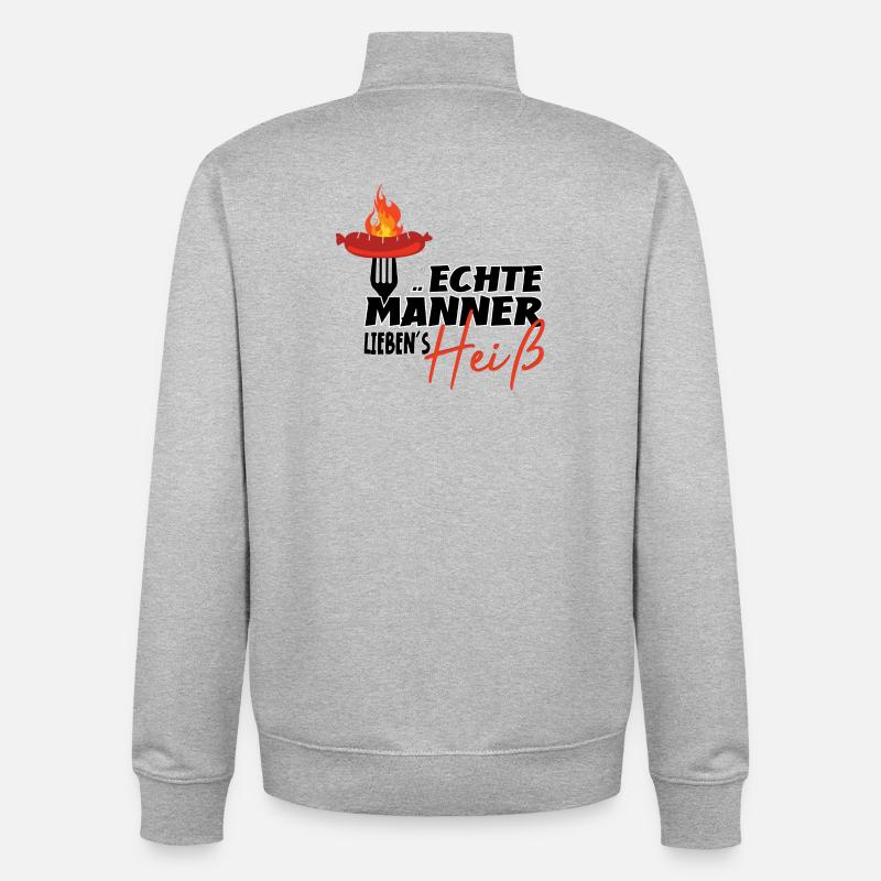 ECHTE MÄNNER - Unisex Organic Zip Sweatshirt von Stanley/Stella - Grau meliert