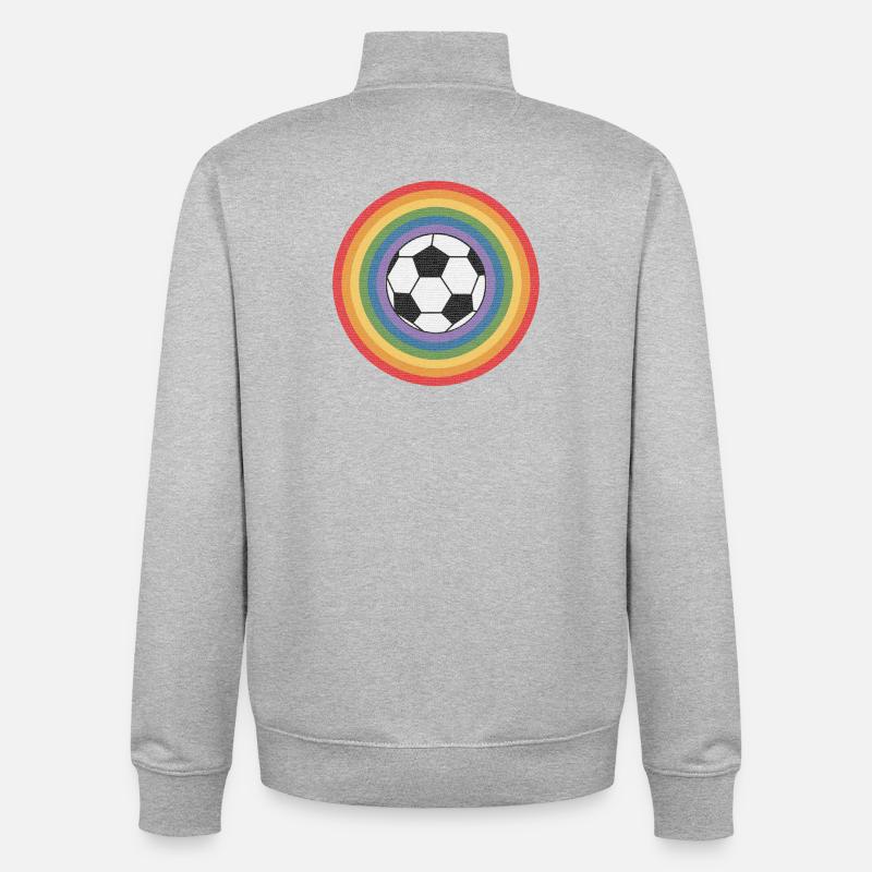 Soccer Rainbow World Cup - Unisex Organic Zip Sweatshirt by Stanley/Stella - heather grey