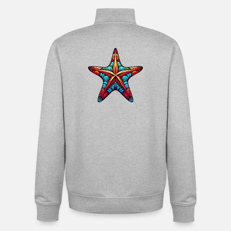 Seestern - Unisex Organic Zip Sweatshirt von Stanley/Stella - Grau meliert
