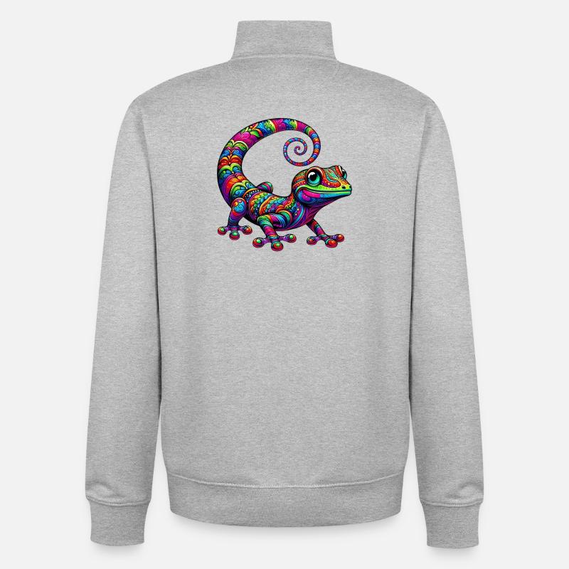 Gecko - Unisex Organic Zip Sweatshirt von Stanley/Stella - Grau meliert
