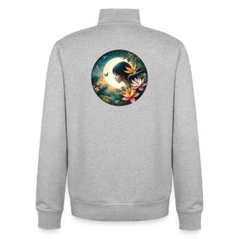 Paradise Night - Unisex Organic Zip Sweatshirt von Stanley/Stella - Grau meliert - Hinten - AI Model Male 185 light (185cm)
