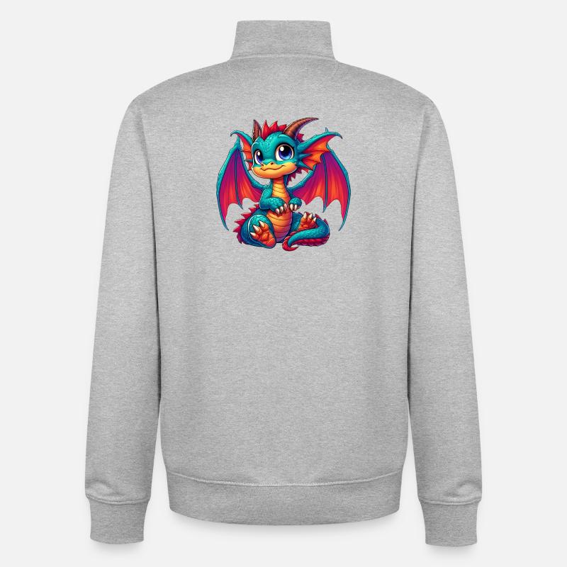 Drache - Unisex Organic Zip Sweatshirt von Stanley/Stella - Grau meliert