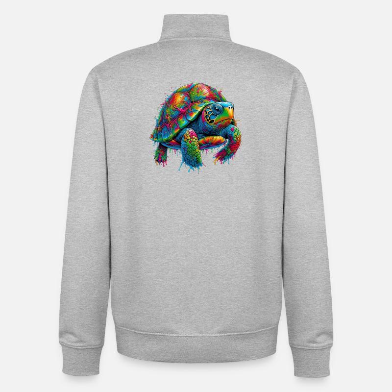 Turtle - Unisex Organic Zip Sweatshirt by Stanley/Stella - heather grey