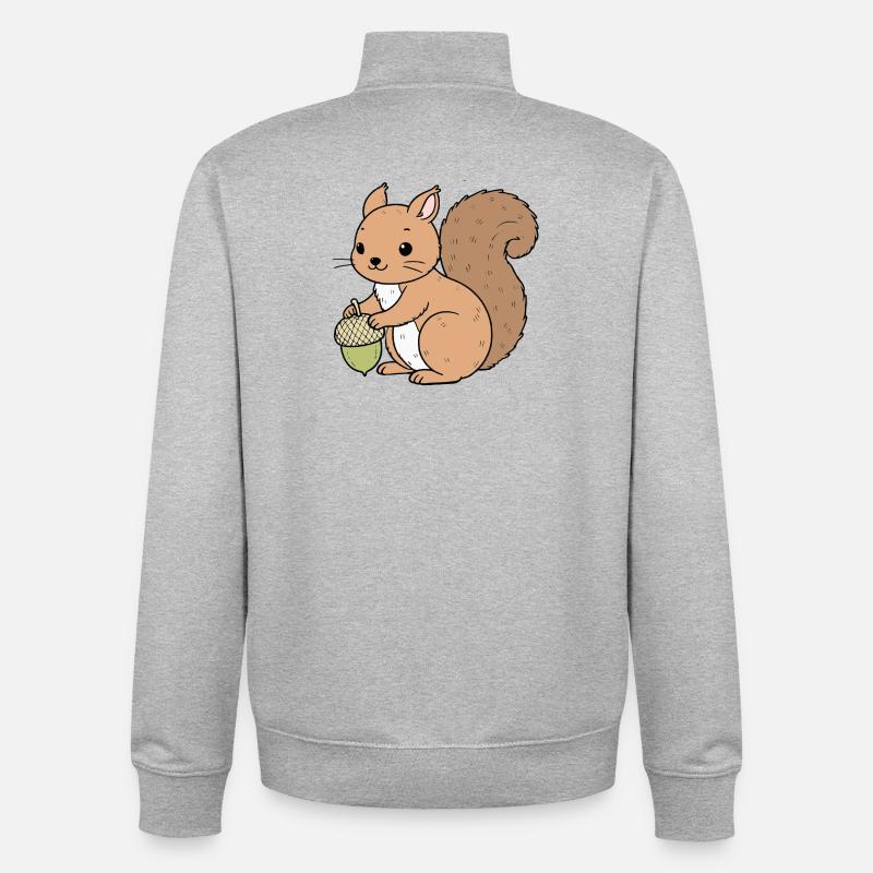 Écureuil - Sweat zippé unisexe en coton bio Stanley/Stella - gris chiné