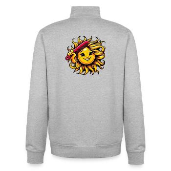 Sun - Unisex Organic Zip Sweatshirt by Stanley/Stella - heather grey - Back - AI Model Male 185 light (185cm)