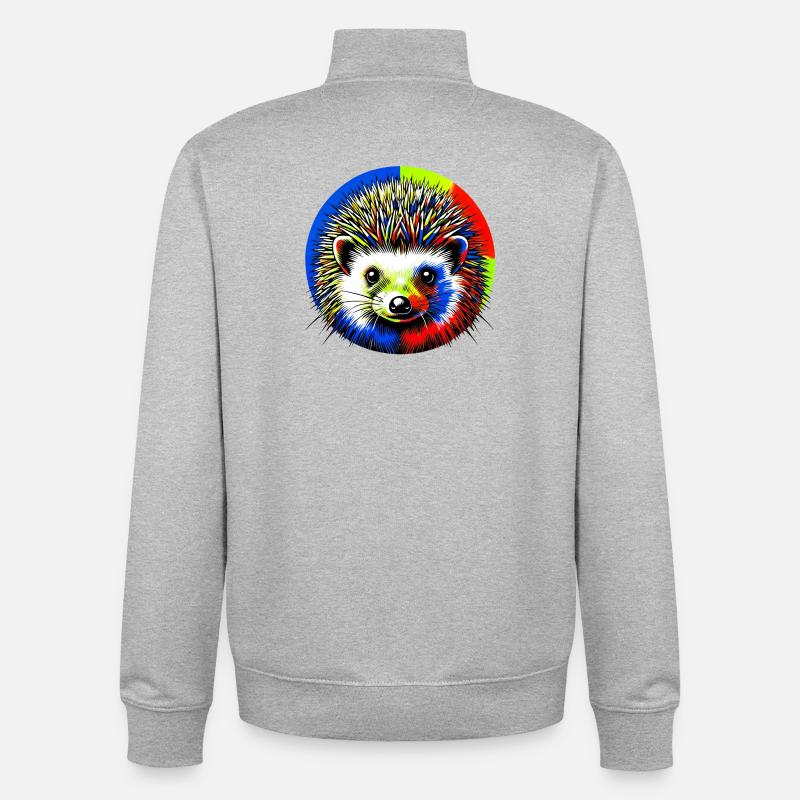 Igel - Unisex Organic Zip Sweatshirt von Stanley/Stella - Grau meliert