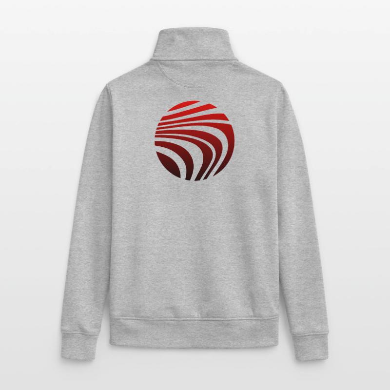Psychedelic Pattern Red Black Gradient Unisex Organic Zip Sweatshirt by Stanley/Stella