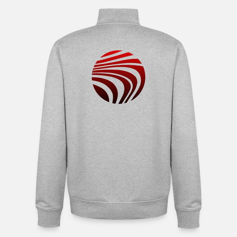 Psychedelic Pattern Red Black Gradient - Unisex Organic Zip Sweatshirt by Stanley/Stella - heather grey