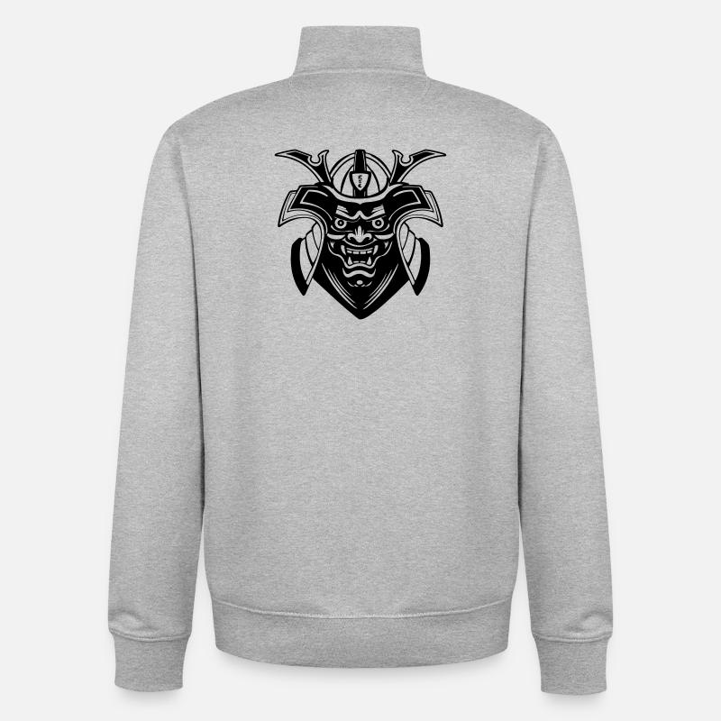 Conception du masque Shadow Menpō - Sweat zippé unisexe en coton bio Stanley/Stella - gris chiné