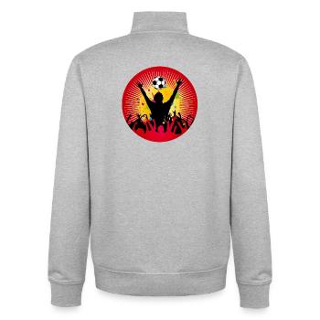 Football fan power – une atmosphère pure dans le stade - Sweat zippé unisexe en coton bio Stanley/Stella - gris chiné - Dos - AI Model Male 185 light (185cm)