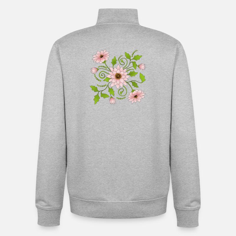 Blumen - Unisex Organic Zip Sweatshirt von Stanley/Stella - Grau meliert