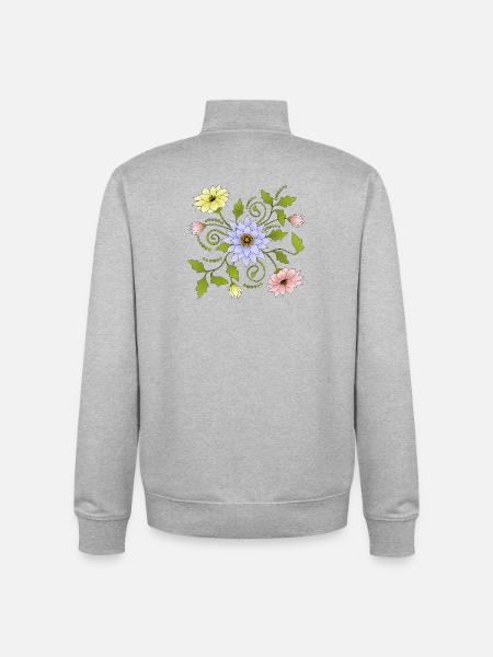 Blumen - Unisex Organic Zip Sweatshirt von Stanley/Stella - Grau meliert