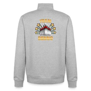 Bowling Benno - Unisex Organic Zip Sweatshirt von Stanley/Stella - Grau meliert - Hinten - AI Model Male 185 light (185cm)