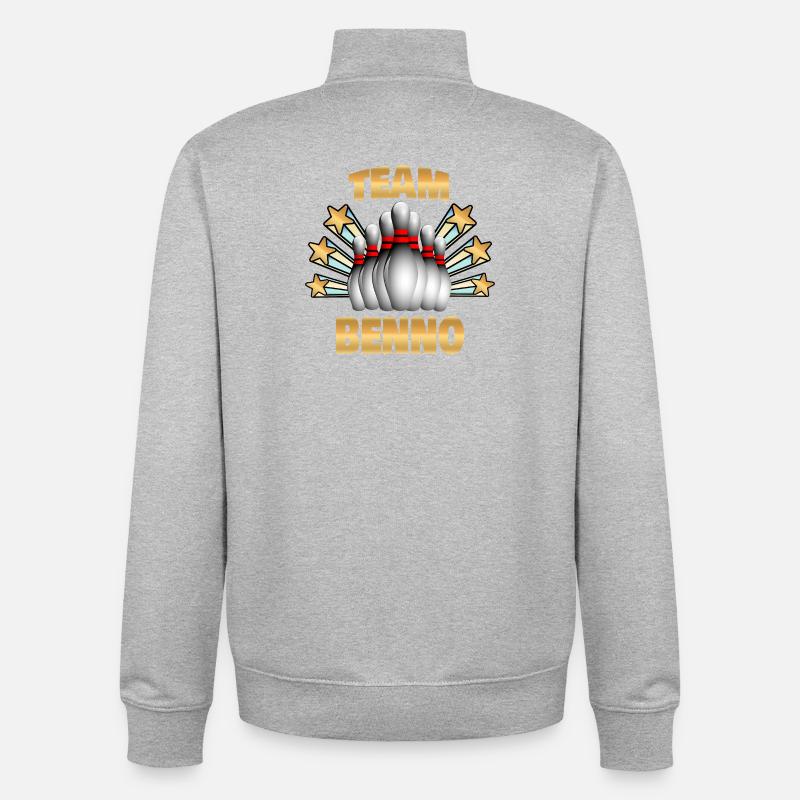 Bowling Benno - Sweat zippé unisexe en coton bio Stanley/Stella - gris chiné