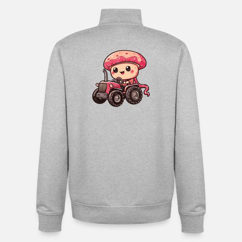 Éleveur de tracteurs à méduses - Sweat zippé unisexe en coton bio Stanley/Stella - gris chiné